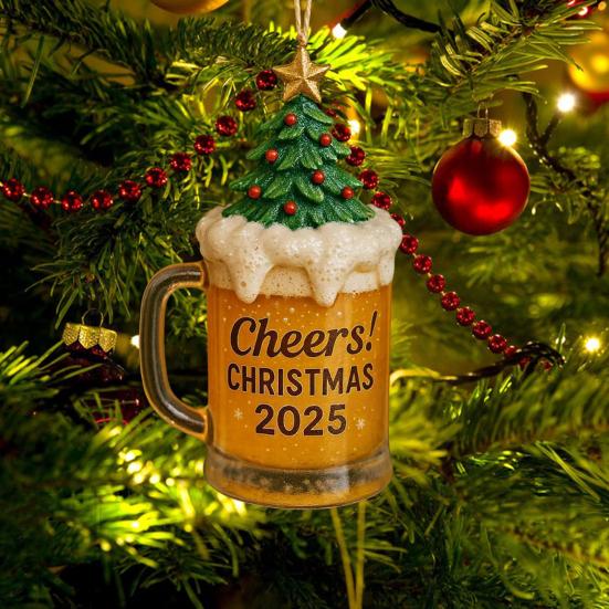 Christmas Ornament Drink Cup Hanging Charm Personalized Holiday Lanyard Decorations for Family Friends