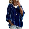 2026 European and American Women's New Hooded Drawstring Sweatshirt, Gold Velvet Layered with a Loose Bat Shirt