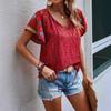 Travel New Women'S Retro Printed Shirt Casual Spring And Summer Breathable Cool Sexy Daily Date Short Sleeved T-Shirt Top