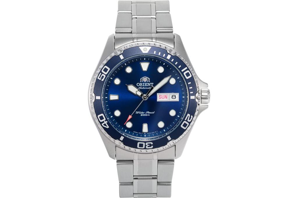 Orient Diver Style Men's Automatic/Manual Watch, Stainless Steel, Blue/Silver, 200m Water Resistant