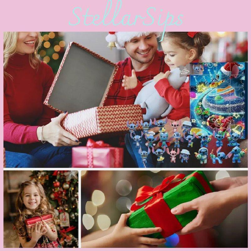 Großer PVC Weihnachts-Countdown Adventskalender mit entzückenden Charakteren und Figuren für Urlaubsspaß