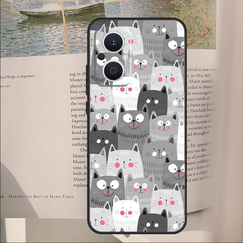 Funny Cat Collage Cover For OPPO Reno 12F 11F 13F 14F 10 11 12 13 14 Pro 8 Lite OPPO Find X9 X6 X5 X8 Pro Case