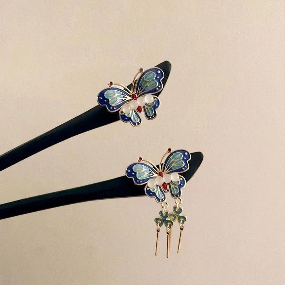 Tassel Hanfu Hairpin Chinese Style Butterfly Tassel Hair Stick Cheongsam Accessories