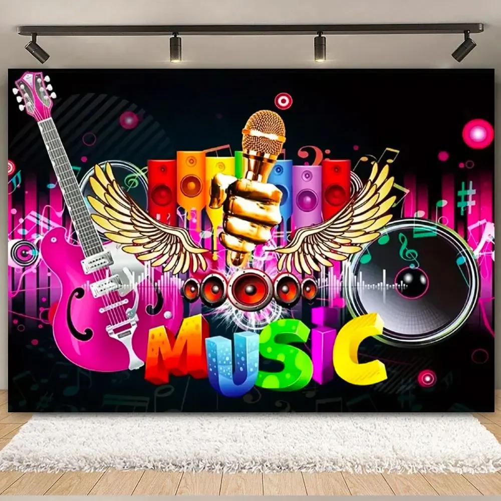 Disco Music Flash Stage Theme Party Photography Background, Adult Birthday Party, Home Decoration Photography Studio Background
