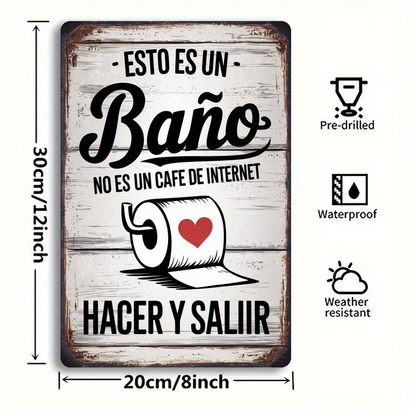 

x Inch Spanish Style Metal Sign Rustic Vintage Iron Wall Decor for Home Kitchen Office or Garden Use 20x30cm（7.8x11.8inch）