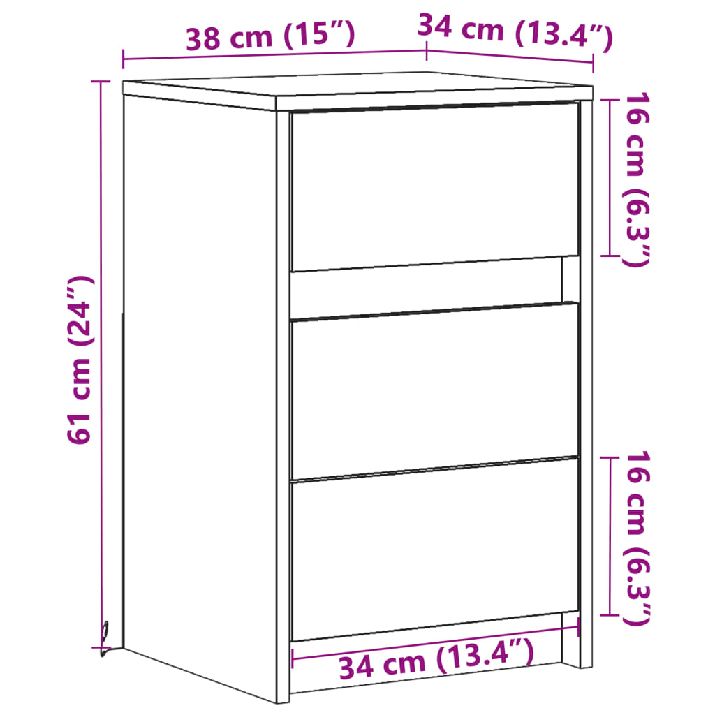 Nightstand with LED Lights Grey Sonoma Particleboard