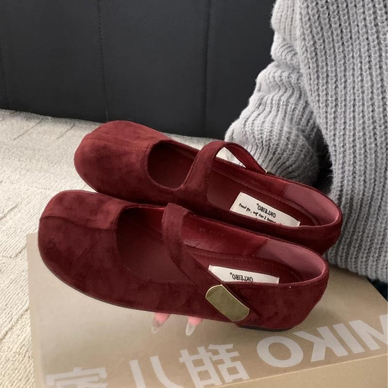 

Женские туфли-лодочки с мелким леопардовым принтом, весна 2025, новая французская ретро-модель с квадратным носком и толстым каблуком, туфли Мэри Джейн на липучке, женский тренд 35 красный