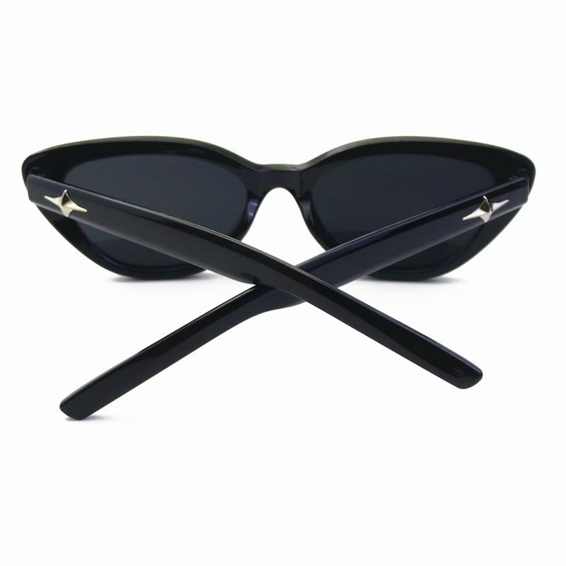 Star Cat Eye Sunglasses Hot Sunglasses Women'S High-End Sense Retro Small Frame Sunshade Glasses Men