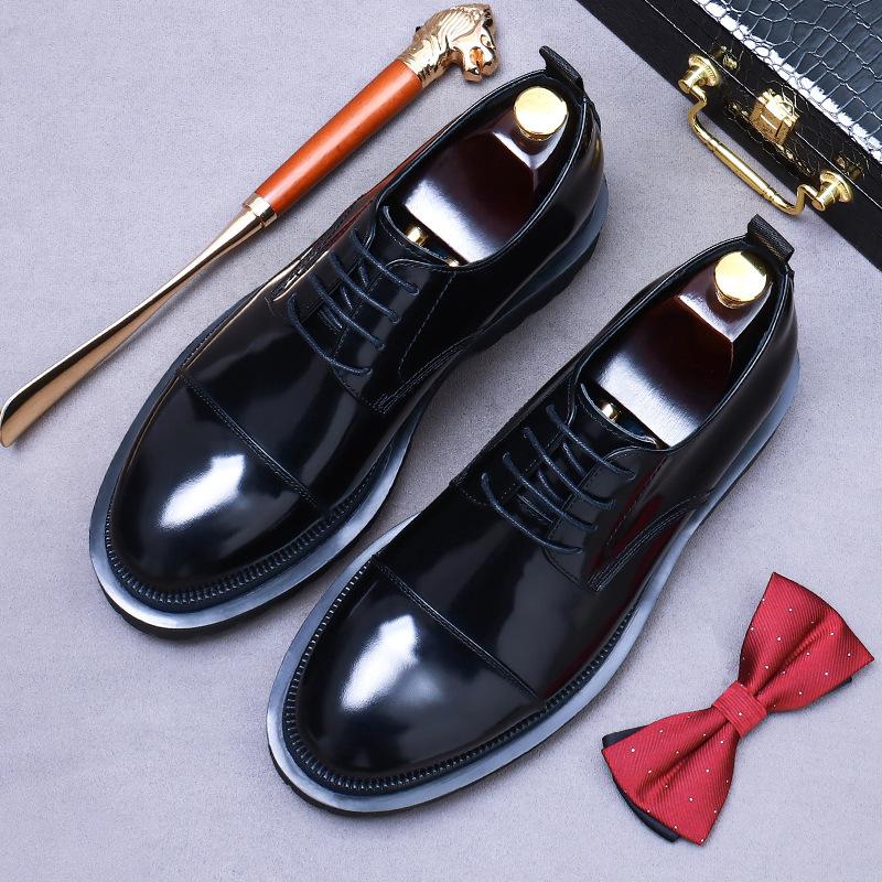 Thick-soled Heightening Niuli Business Casual Shoes Men's Leather Shoes Cowhide Leather Fashion Low-top