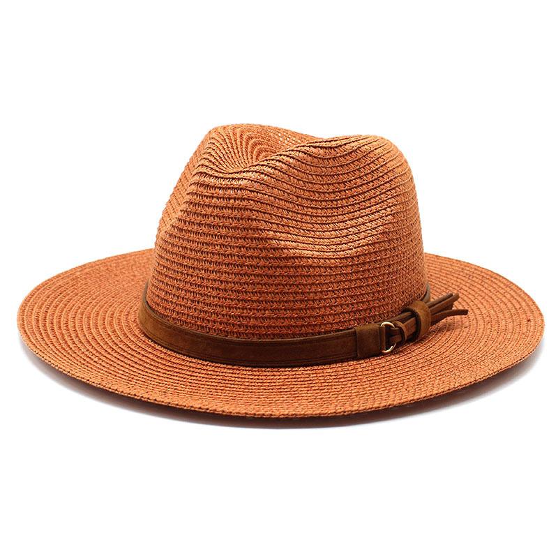 Nuovo Taglia Grande 59-60CM Cappello Panama Cappelli Estivi da Sole per Donna Uomo Esterno Spiaggia Paglia Cappellino Protezione UV Chapeau Cappello Jazz Trilby