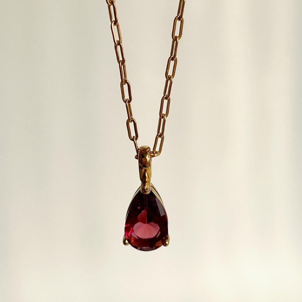 18k Gold-Plated Retro Zircon Birthstone Necklace