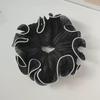 2Pcs Hair Ties for Women, Soft Fabric Oversized Hair Ropes, Ruffled Design Back Head Bun Hair Bands, Hair Accessories for Daily Life School Office