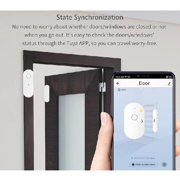 Tuya Smart WiFi Türsensor Öffnen Schließen Tür Fenster Detektor Haus Sicherheitsalarm Unterstützung Alexa Google Stimme APP Fernsteuerung