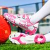 Low-top pink new football boots spikes broken nails for primary and secondary school students competition training shoes for boys and girls sneakers