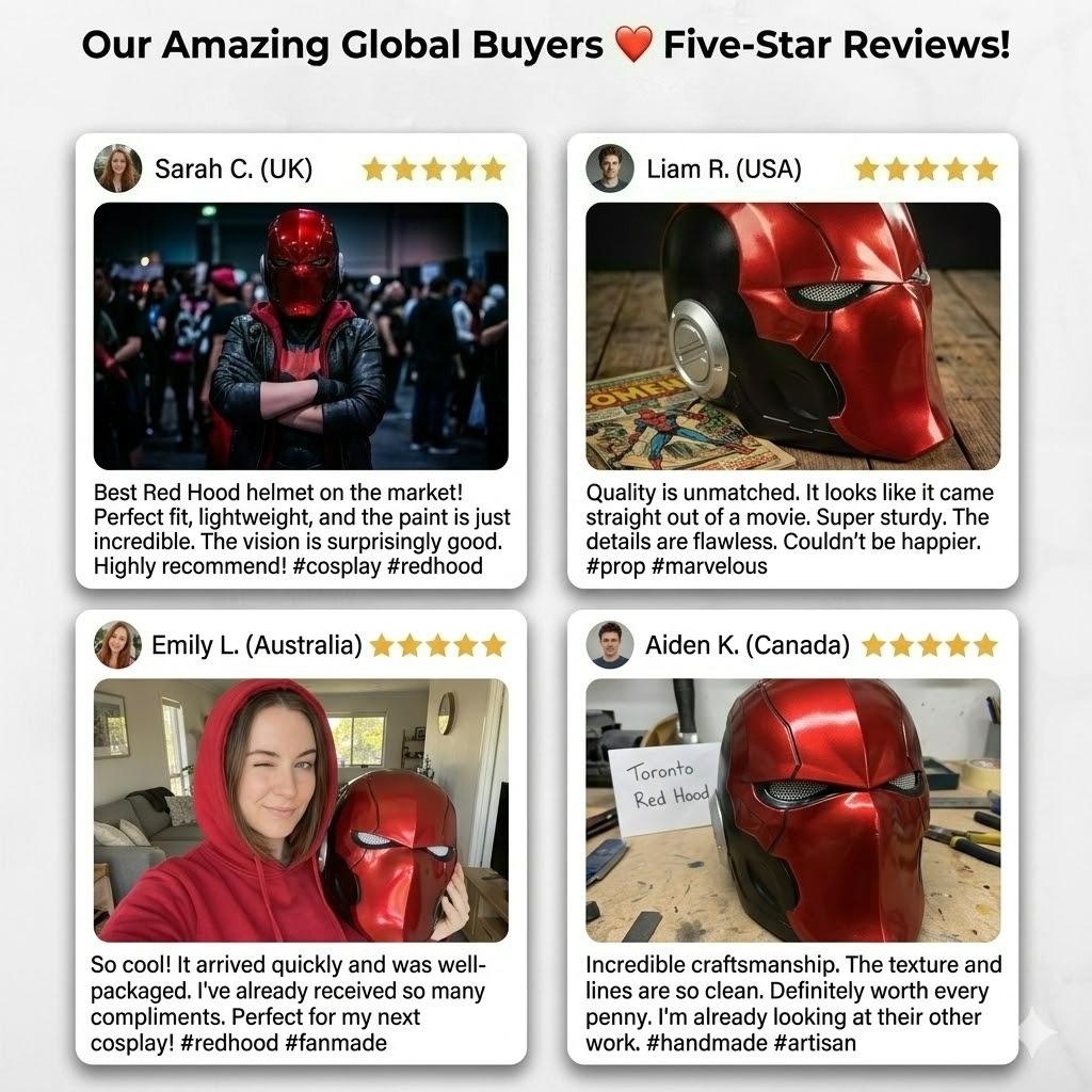 Máscara de Capucha Roja Portátil Arkham-Knight Gothan Halloween Cosplay Resina Mate Cos Máscara de Demonio de Fuego Accesorio