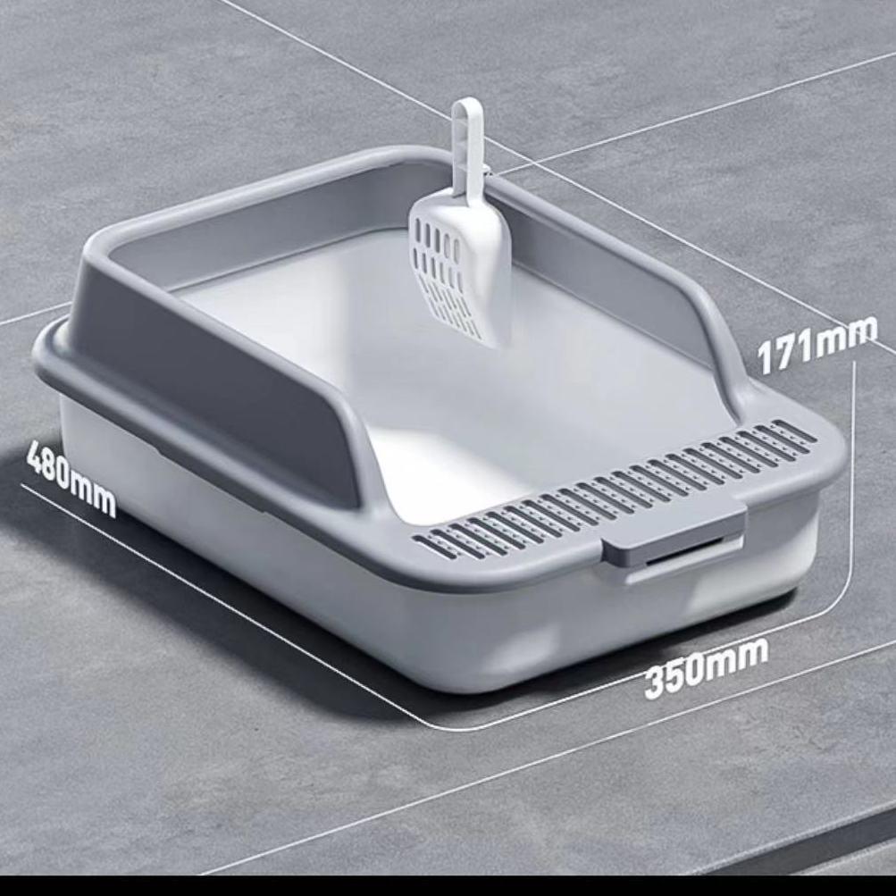 Extra Large High-Sided Low-Legged Open Cat Litter Box for Fat Cats Default