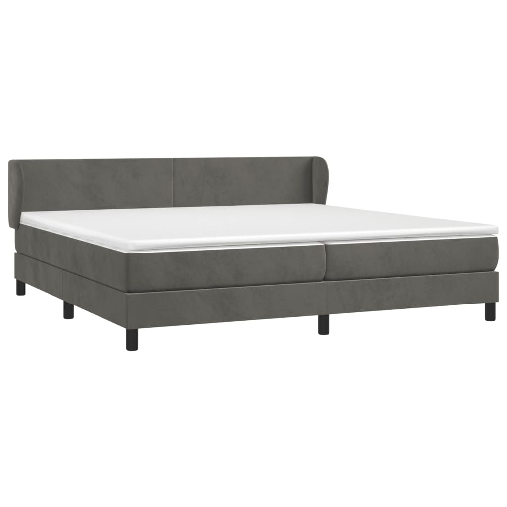 Vidaxl Continental Bed With Mattress, Dark Grey Velvet, 200X200Cm