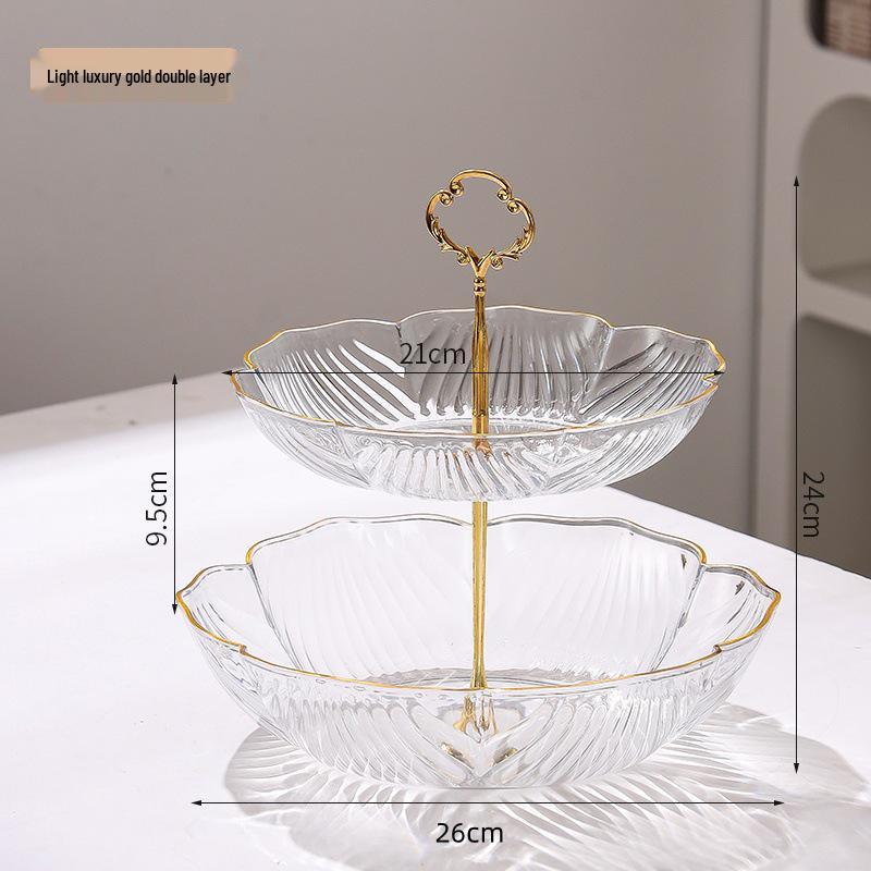 Exquisite Bear Fruit Plate: Multi-Layer Dessert & Candy Display for Luxurious Living Rooms.