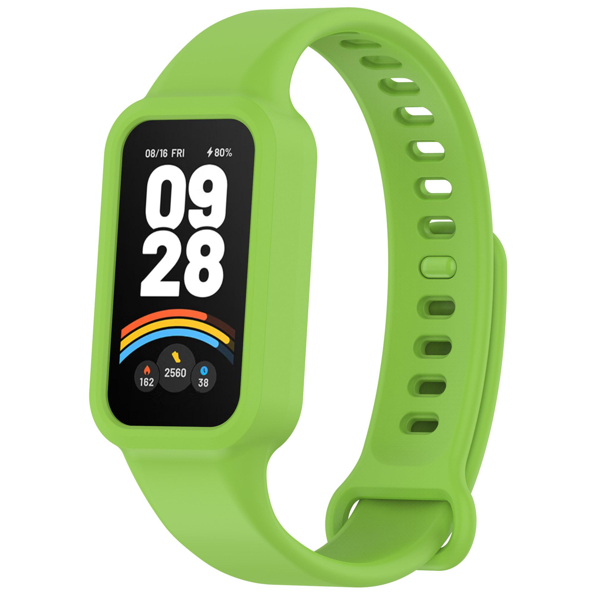 

Sport Silicone straps+Case for Xiaomi Redmi watch 3 Accessories Rubber Bracelet pulseira correa for Xiaomi Mi band 9 active Band For Redmi band 3 зелений