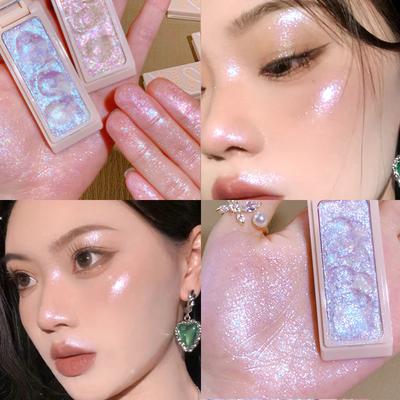 Aardappelpuree Textuur Glitter Oogschaduw Langdurige waterdichte oogschaduw Parelmoer Glitter Body Highlighter Make-uppalet