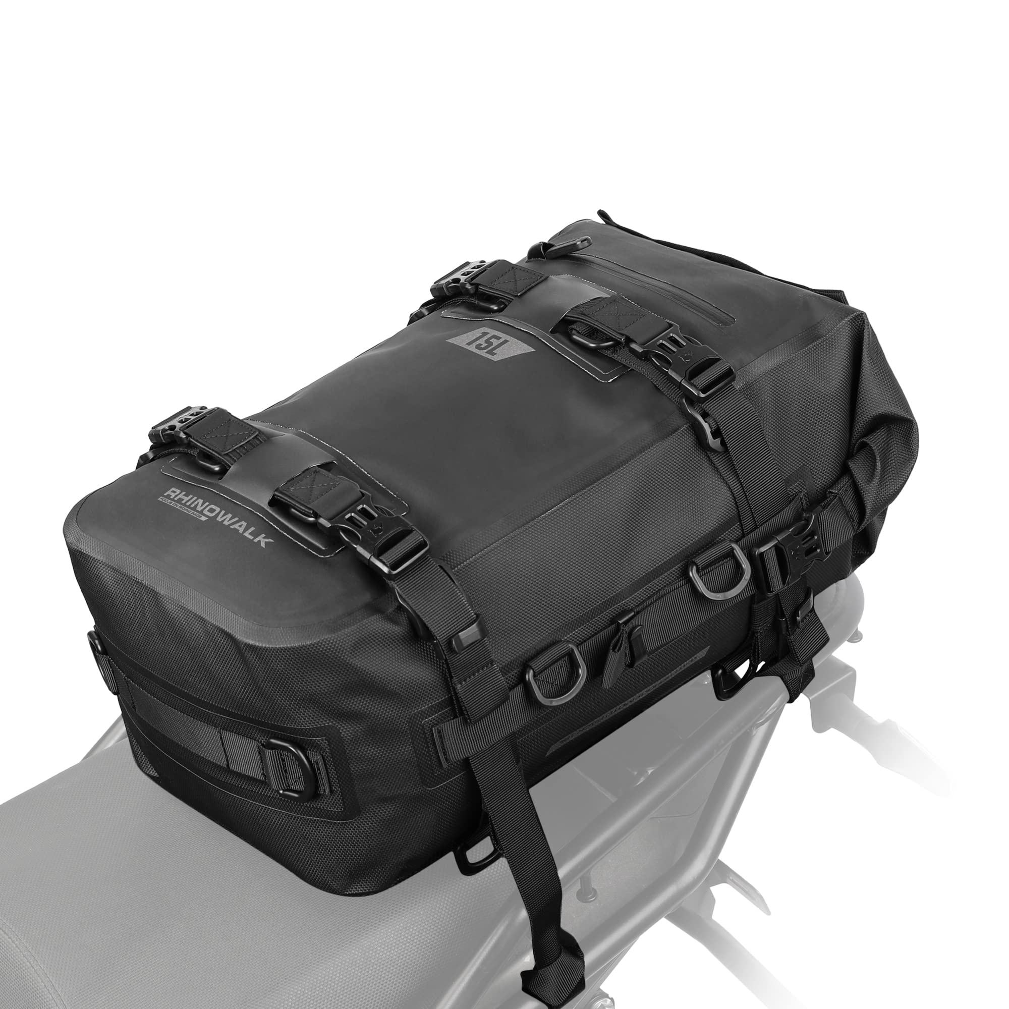 

Rhinowalk Dry Pack Motorcycle Seat Fully 15L Large Capacity Pannier Multifunctional Modular Moto with Shoulder Easy Bike Dry Pack Bag/Touring Bag,