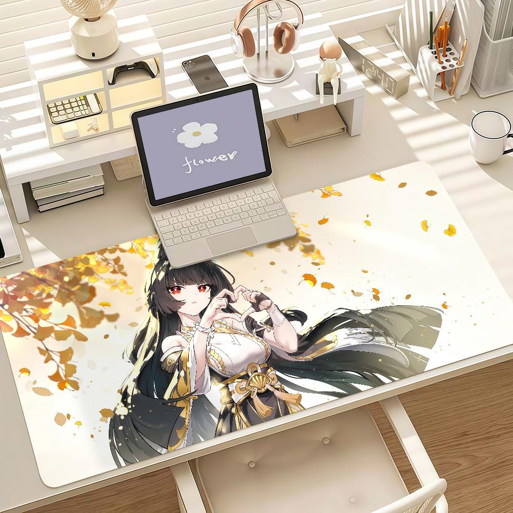 Game Zenless Zone Zero Hoshimi Miyabi Mouse Pad Anti Slip Rubber Edge Locked Thickened Laptop Gaming Desk Mat