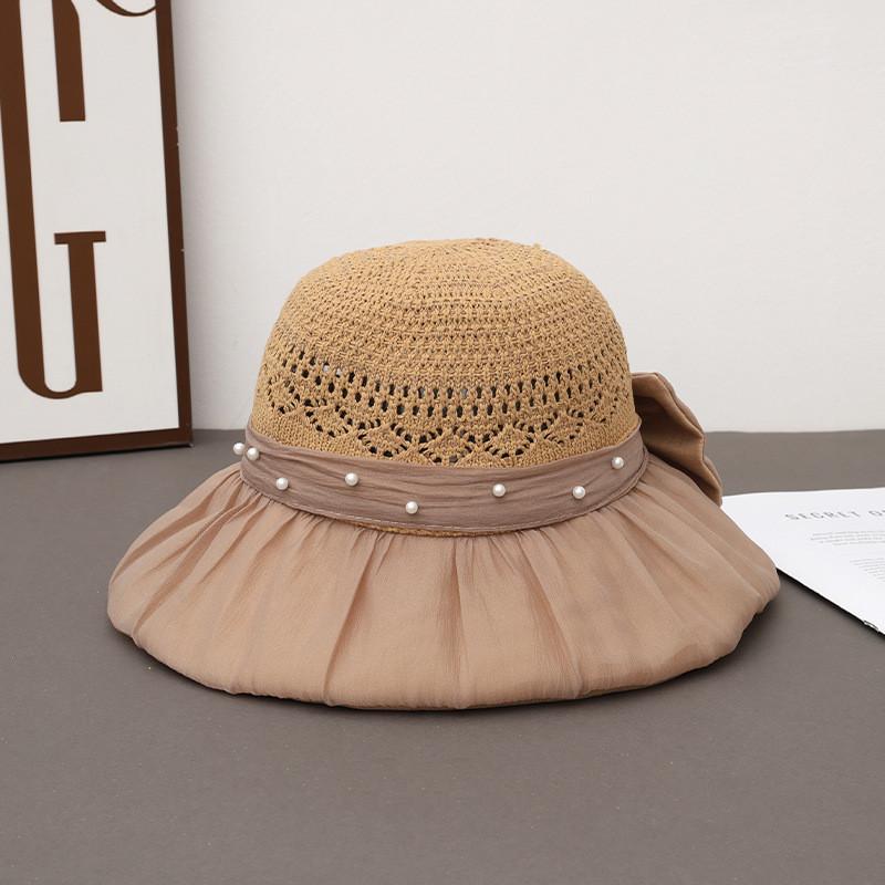 Summer Sun Protection Hat For Women With Large Brim Packable Breathable Polyester Fashionable Floppy Hat For Beach Sunshade
