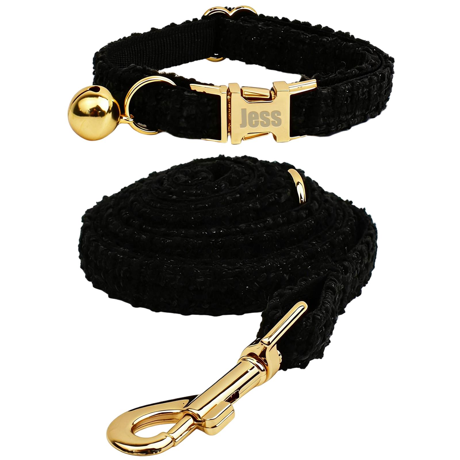 

Custom Carved -inspired Pet Collars, Dog Collars, Cute Bell Collars+ Leash S чёрный