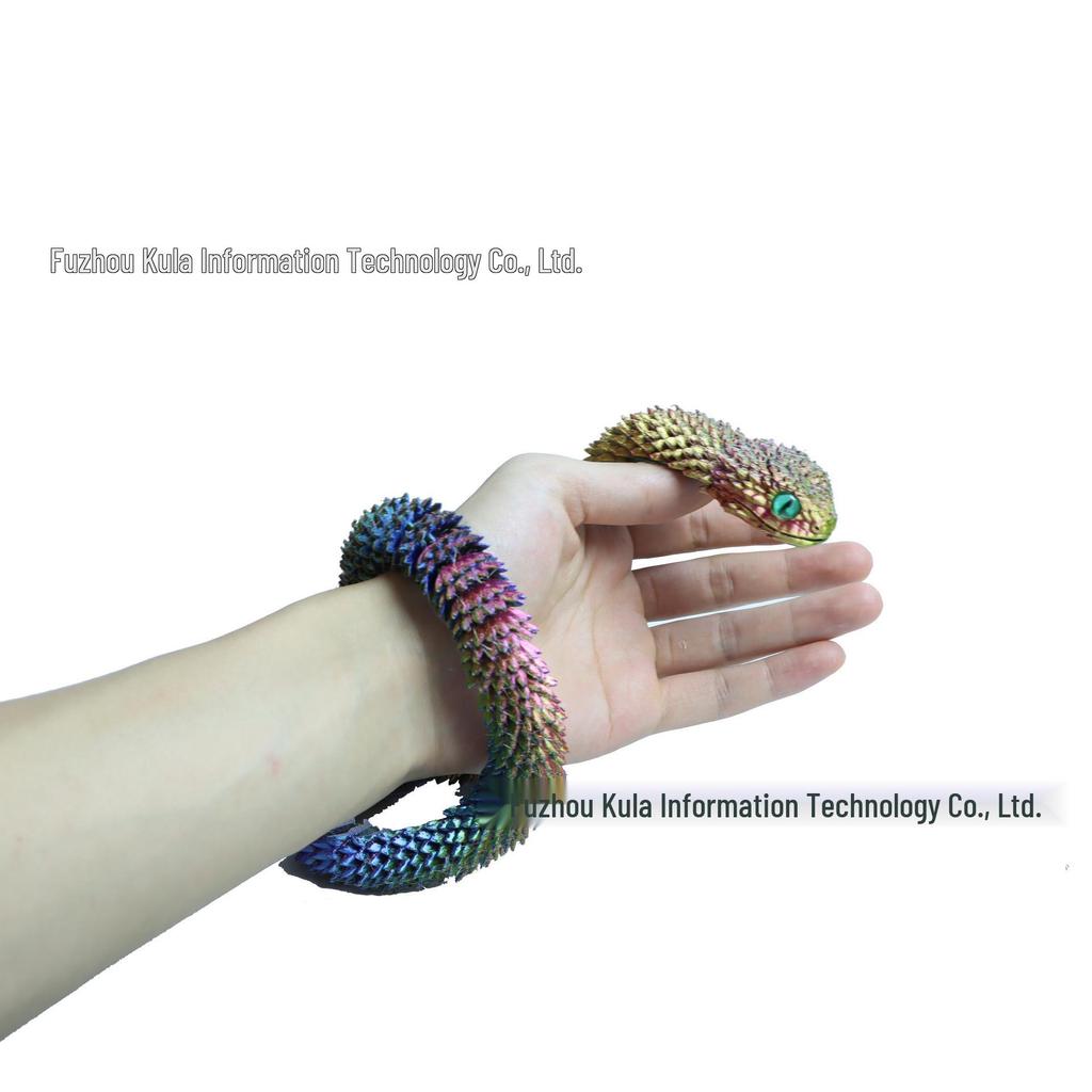 3D Printed Movable Viper Snake Figurine - Creative Simulated Ornamental Handicraft
