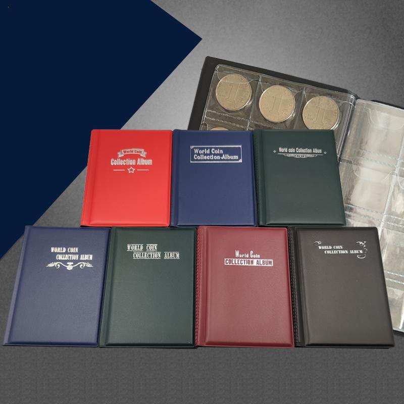 Kniha na sbírku mincí se 120 kapsami 10 stran Držák na sbírku mincí Album Organizér na pamětní mince Úložný prostor