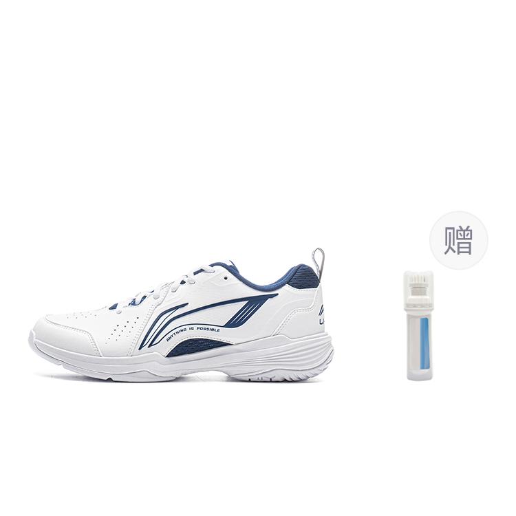Li Ning Flying Eagle Breathable And Lightweight Low top Badminton Shoes Unisex Standard White Navy Blue AYTU001-9