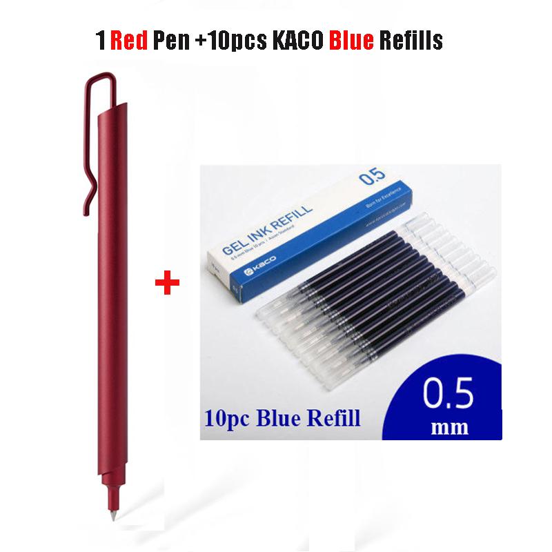Kaco Metal Gel Pen 0.5MM Black Ink Refills Luxury Ballpoint Pens Business Signature Stylos Pen Holder Design Stationery Supplies