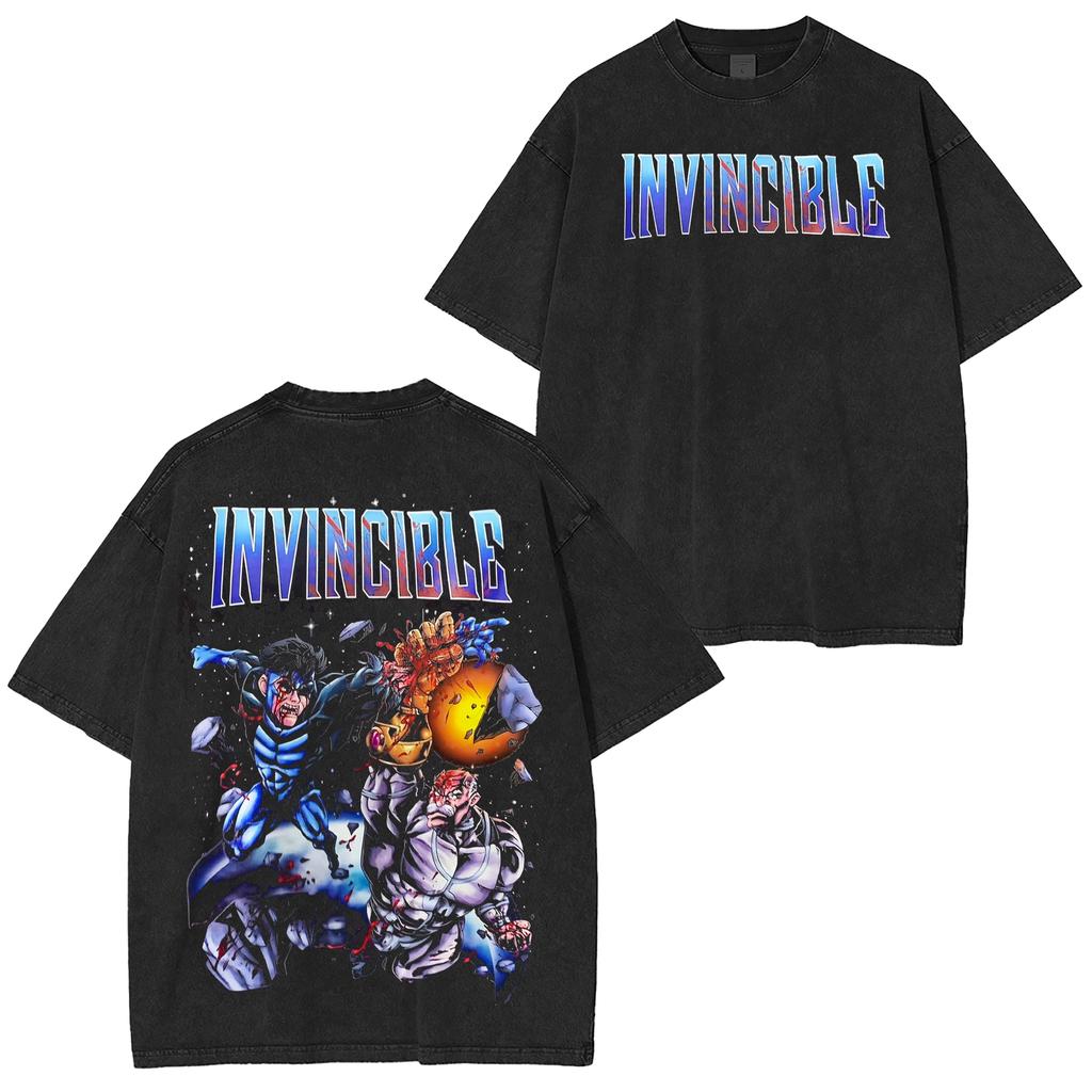 T-shirt Lavata Invincible Mark Grayson Uomo Donna Retro Lavata Oversize Streetwear Estiva Casual Larga Manica Corta Abbigliamento Femminile Maschile