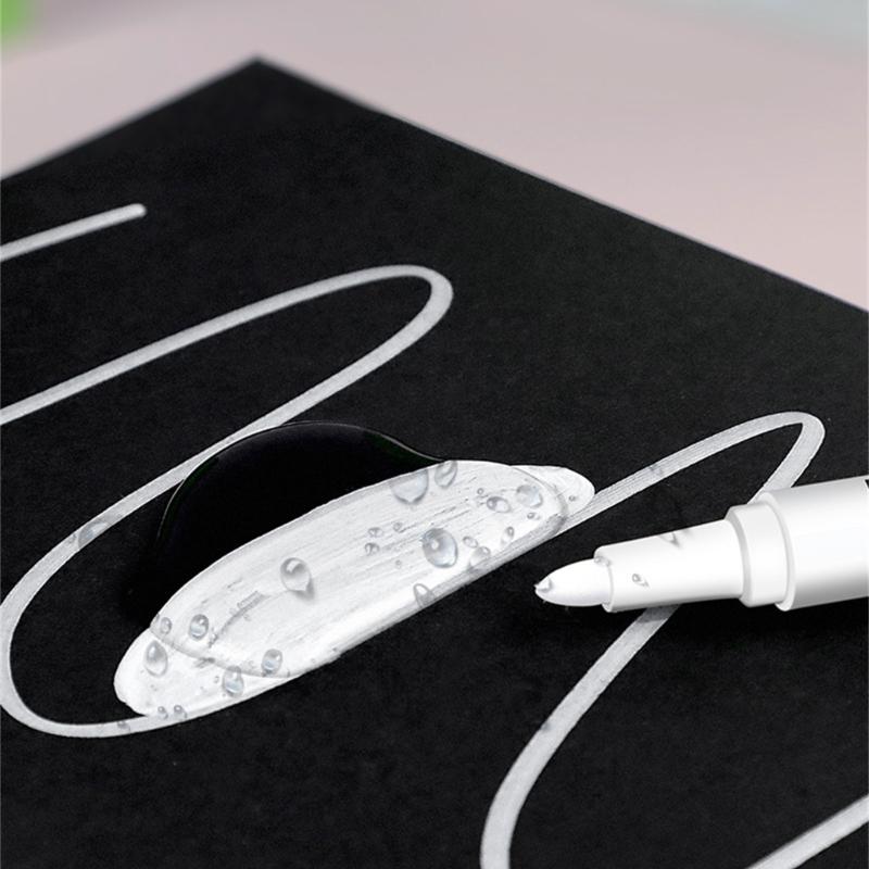 1/12 Stück Weißer Permanentmarker 0,2 mm Spitze Schnelltrocknend Wasserfest Für Papier Leder Stein Holz Glas Kleidung Metall