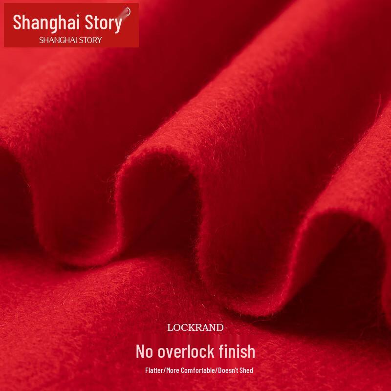 Shanghai Story 100% Vlněná Vyšívaná Šála