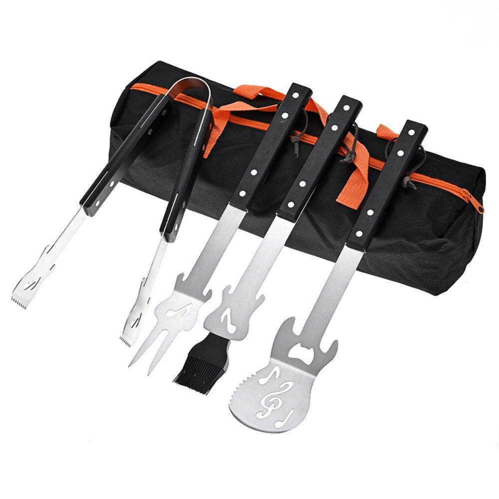 

Stainless Steel Grilling Tool Set Easy Draining Barbecue Cutlery Kit Outdoor Party