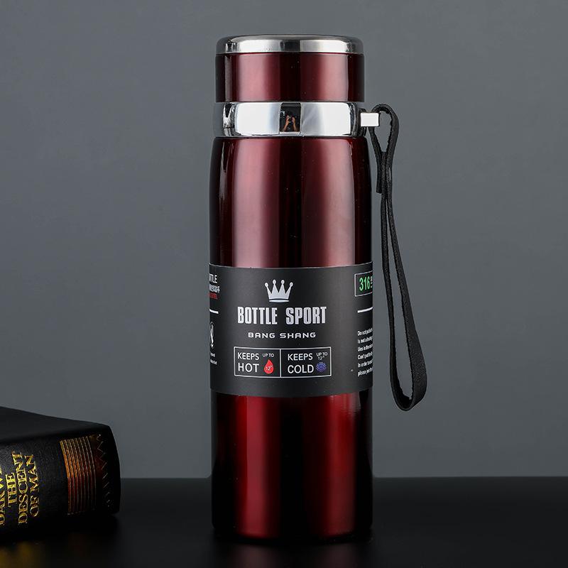 1L Thermoswasserflasche Hält Kaltes und Warmes Wasser Thermosflasche für Wasser Tee Kaffee Isolierflaschen Edelstahl Thermosflasche