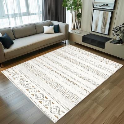 Ethnic Geometric Pattern Area Rug Soft Durable Non Slip Washable Floor Mat for Living Room Bedroom Dorm Apartment Home Decor