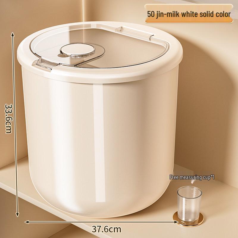 Rotatable Household Rice and Grain Storage Box: Insect & Moisture-Proof, Sealed, Compartmented Bucket