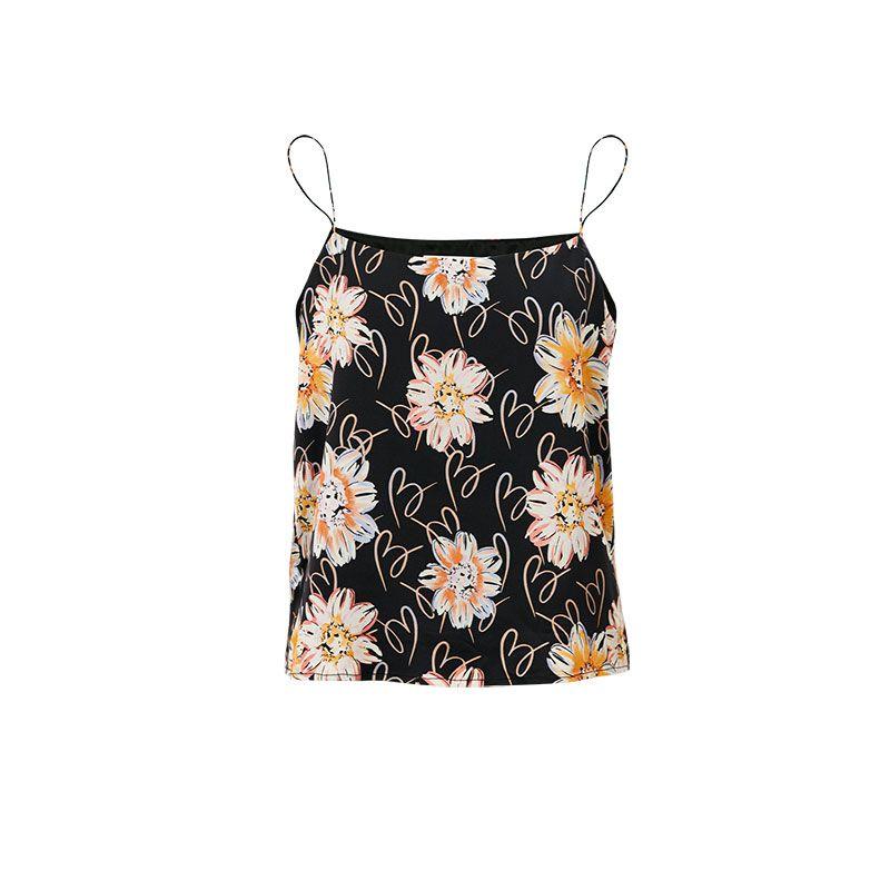 

Blackini Yin Huafu Third Anniversary Vacation Series Handmade Flanging SUNFLOWER Silk Retro Sling Trousers Color-Sling XS