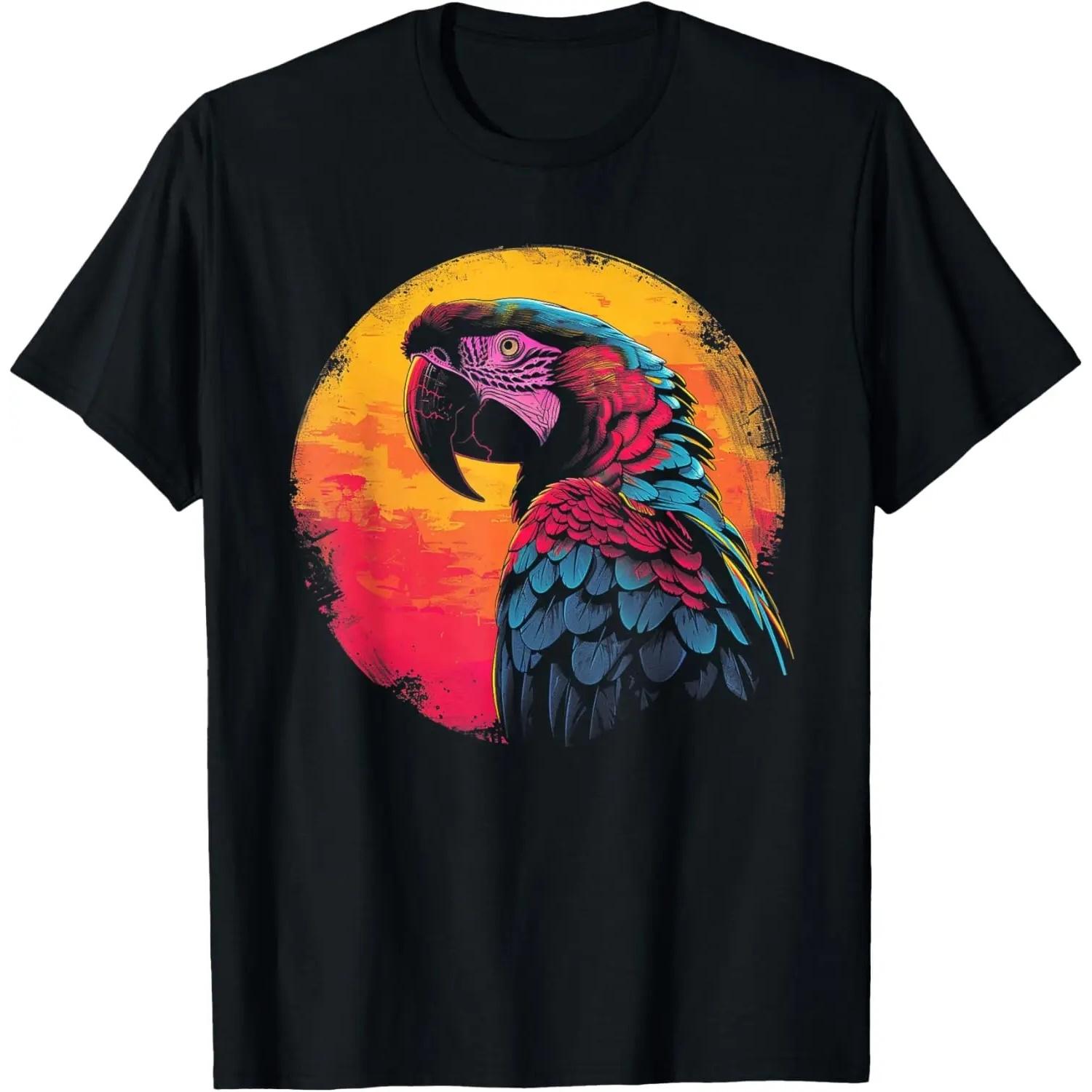 Parrot Vaporwave Aesthetic Vintage Synthwave 80s 90s Retro T-Shirt S чёрный