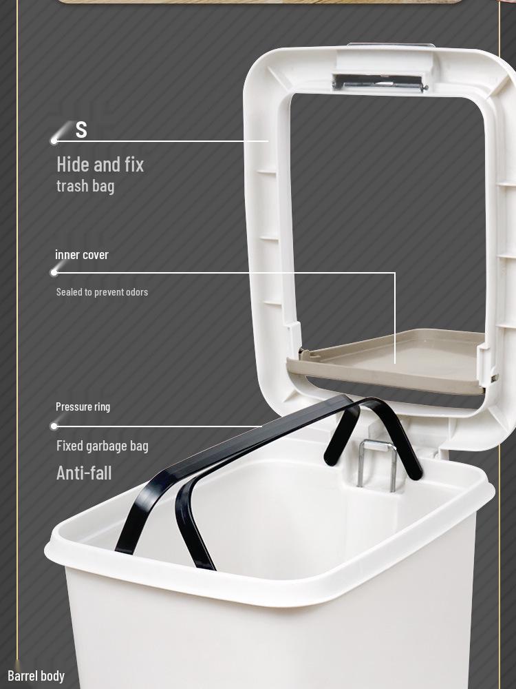Pedal-Operated Pop-up Lid Trash Can for Bathroom, Kitchen, and Bedroom
