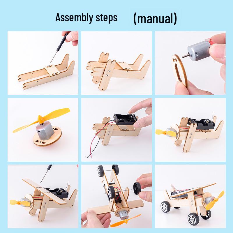 Creative Wooden DIY Airplane Glider Kit for Primary School Students – Educational Handmade Toy Gift