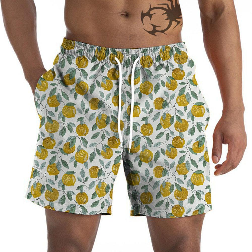 Daily Summer New Straight Tube Printed Loose 3D Men's Casual Shorts Beach Shorts Breathable Comfortable Outdoor Sports Board Shorts