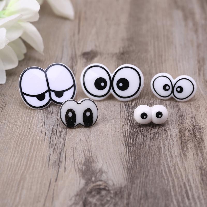 Large Mixed Packaging Cartoon Eyes Black Eyes White Base Plastic Children's Crafts Model Dolls Toys Ornaments AdornmentL