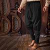 Men Pirate Pants Renaissances Ankle Band Pant Medieval Vikinges Navigator Pants Halloween Costume Cosplay with Drawstring
