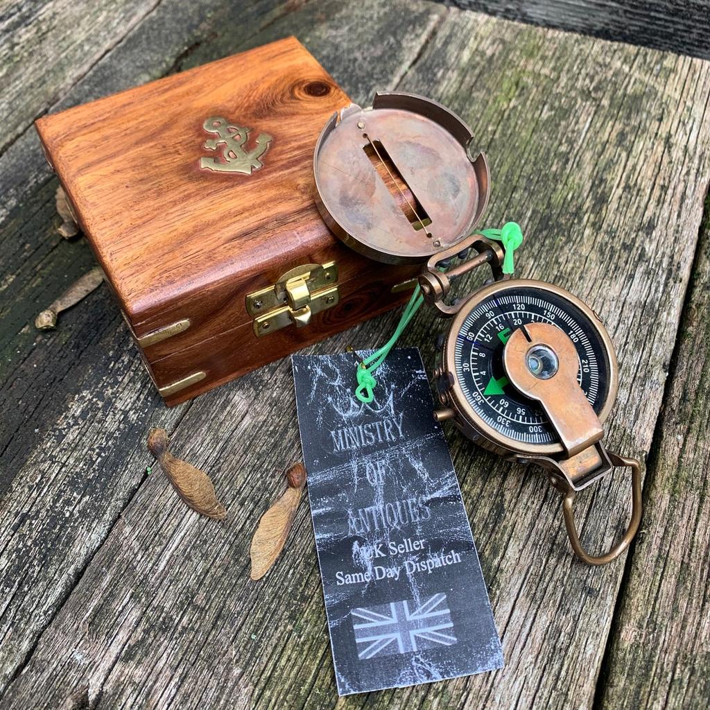 Soldiers Military Thumb Compass Vintage Brass WW2 1940 Navigation World War II