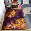 Colorful Abstract Leaf Pattern Carpet, Purple and Yellow Design Rug Suitable for Use As an Anti-slip for Living Room Bedroom Sofas