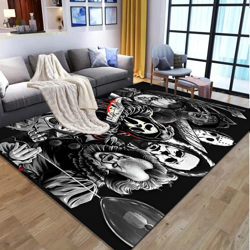 horror movie Pattern Rug, Indoor/Outdoor Mat, for Picnic, Gameroom, Bedroom, Office, Living Room, Home Decor Carpet, Birthday Gift