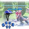 7Pcs Kids Bike Helmet Set Skateboard Knee Pads Elbow Pads Wrist Guards Adjustable Protective Gear Set for Outdoor